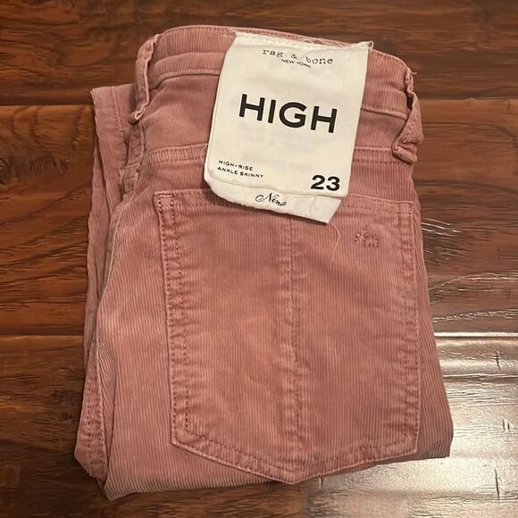 Rag & Bone Distressed Nina High Rise Ankle Skinny Raw Hem Corduroy Pants - Picture 3 of 14